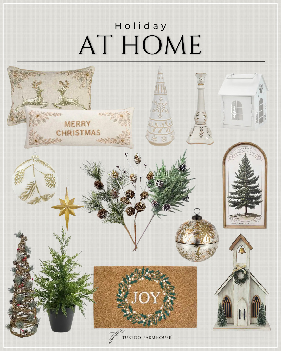 Holiday at home with all the classic Christmas charm. 🎄✨ I love the soft whites, touches of gold, winter greenery and vintage-inspired details—such pretty finds for adding a little Christmas throughout the house, from the entryway to the living room. #LTKHome #LTKSeasonal #LTKStyleTip #ChristmasDecor #HolidayHome #ChristmasFinds #ClassicChristmas #HolidayDecor 

 #LTKSeasonal #LTKHome #LTKSaleAlert