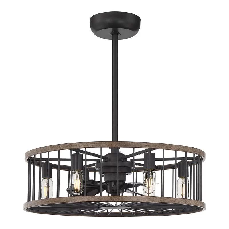Savoy House Kona 26" 6 Lights Transitional Metal Outdoor Fan D'lier in Black | Walmart (US)
