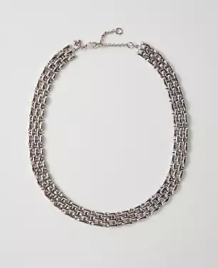 Chain Link Pearlized Pendant Necklace | Ann Taylor (US)