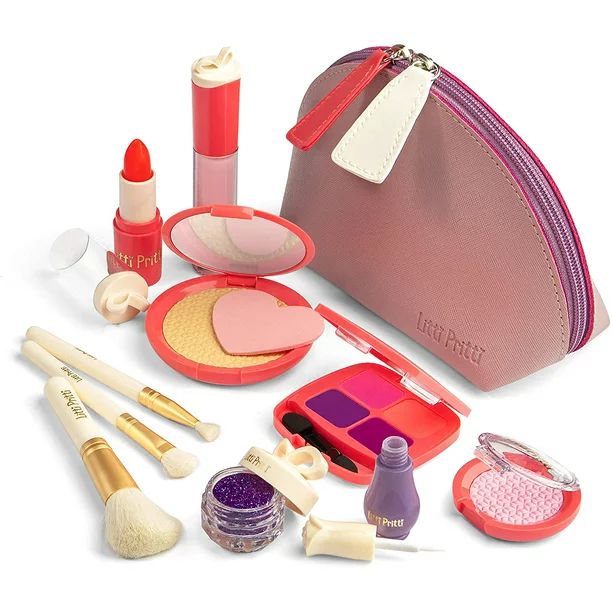 Litti Pritti Pretend Makeup for Girls - 11 Piece Play Makeup Set- Realistic Kids Makeup kit for G... | Walmart (US)