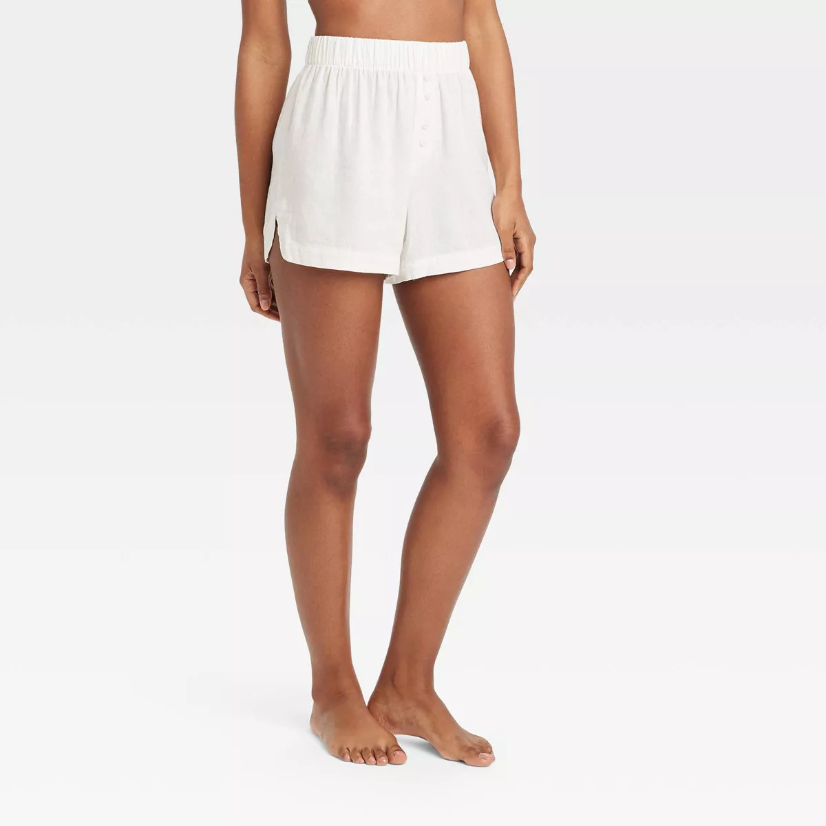 Women's Striped Linen Blend Pajama Shorts - Stars Above™ Tan M | Target