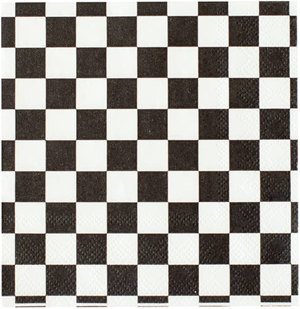 Jollity & Co Check It! Cocktail Napkins - Party Napkins in The Classic Black - Pack of 20 Cocktai... | Amazon (US)