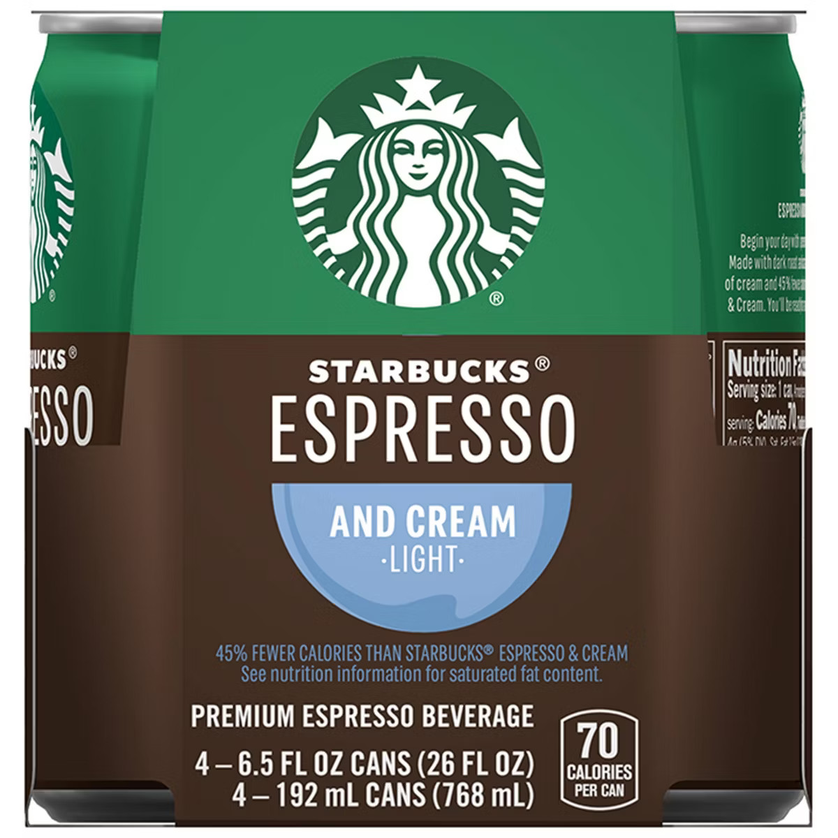 Starbucks Doubleshot Espresso Light Premium Coffee Drink - 4pk/6.5 fl oz Cans | Target