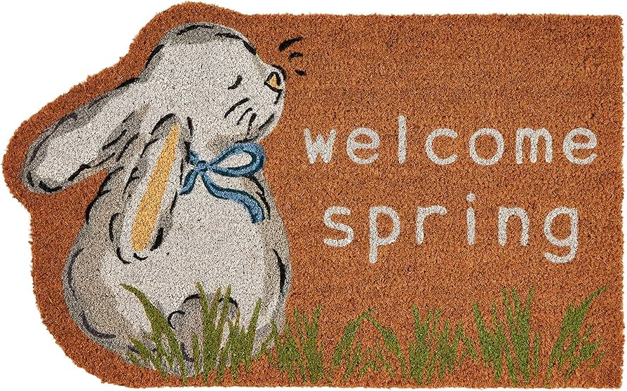 Mud Pie Bunny Coir Door Mat; 17 3/4" x 29" | Amazon (US)
