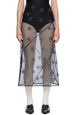 Black Spiral Skirt | SSENSE