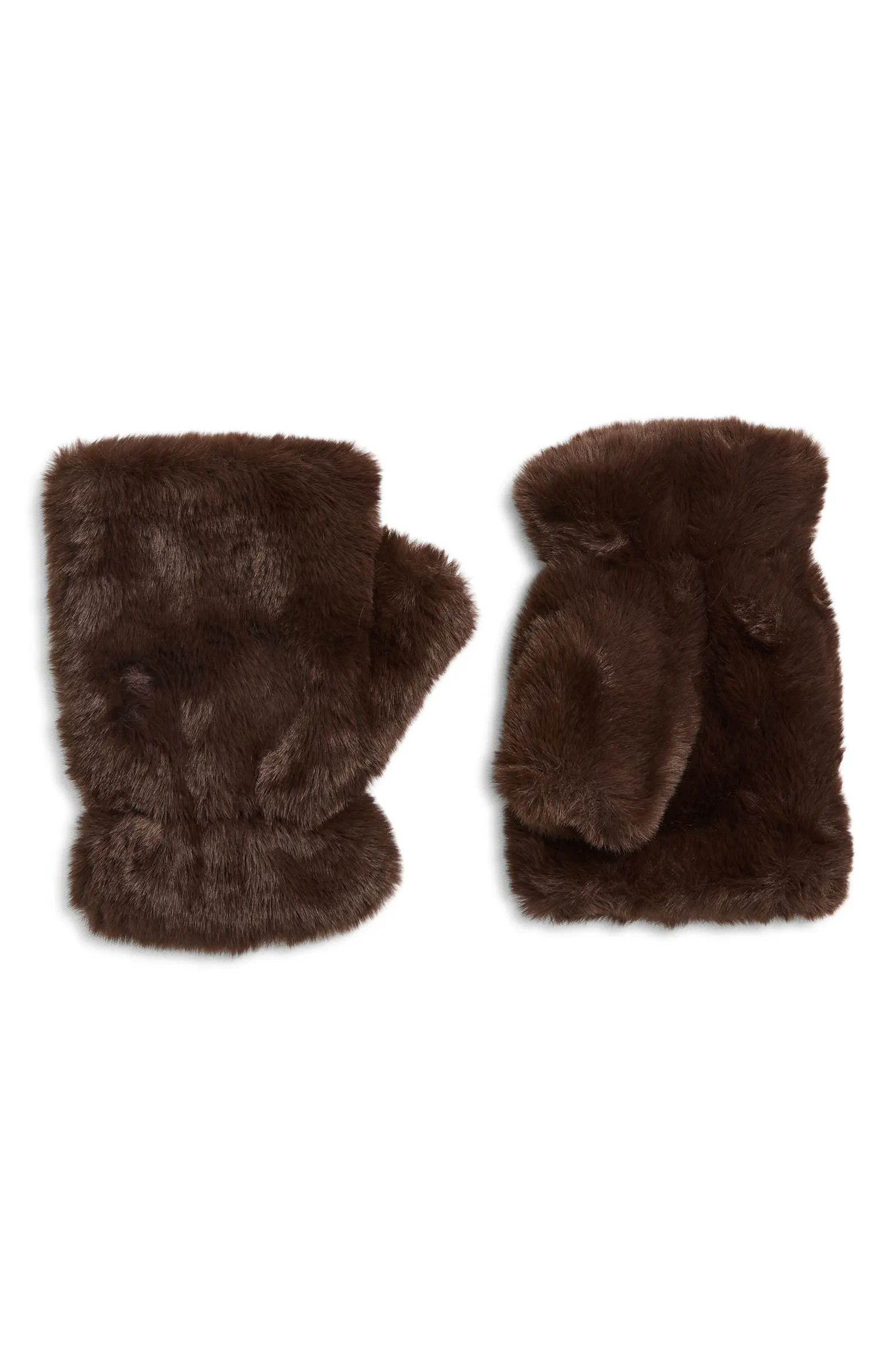 Faux Fur Fingerless Mittens | Nordstrom