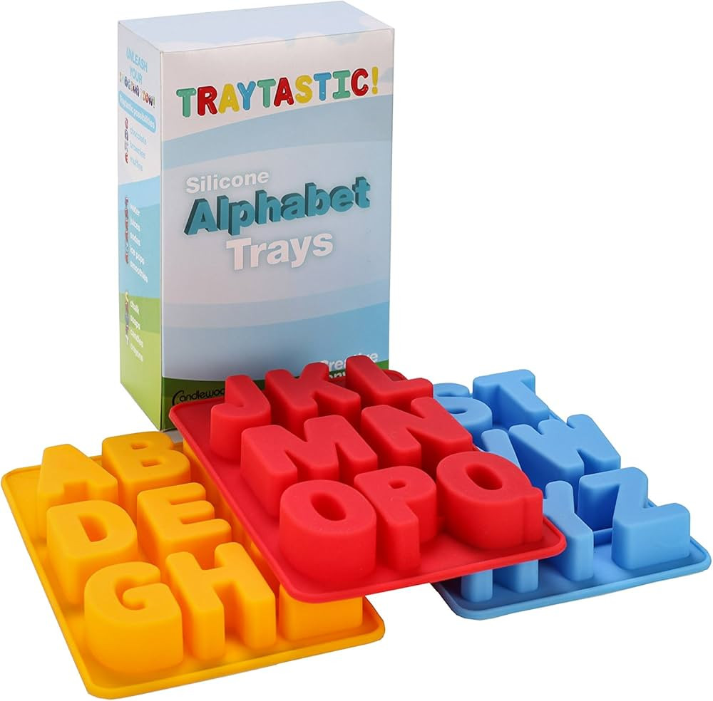 Traytastic! Silicone Letter Mold A-Z Alphabet - Large 1.5" Cavity - Wax Crayons, Resin, Candy, Ch... | Amazon (US)