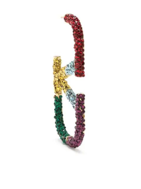 crystal-embellished maxi VLogo earrings | Farfetch Global