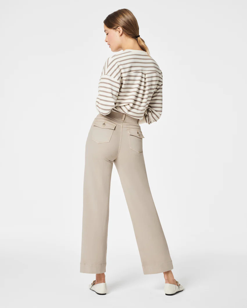 Stretch Twill Cropped Wide Leg Pant | Spanx