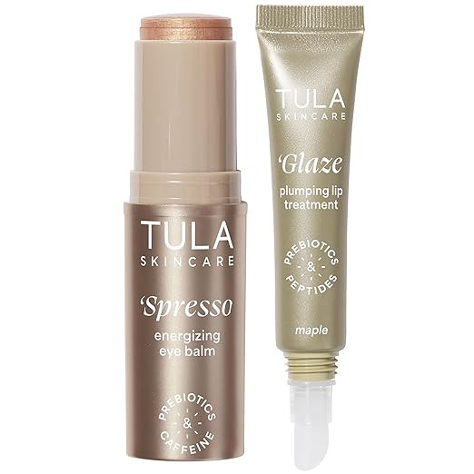 TULA Skin Care Eye + Lip Duo - Spresso Energizing Eye Balm 0.35 oz + Glaze Plumping Lip Treatment... | Amazon (US)