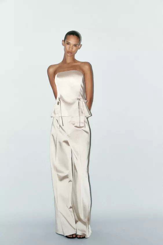 HIGH-WAIST SATIN TROUSERS | Zara UK