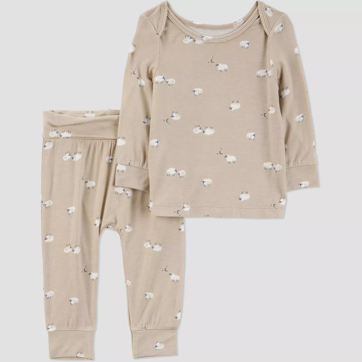 Carter's Just One You® Baby 2pc Comfy Soft Sheep Top & Bottom Set - Ivory/Brown | Target