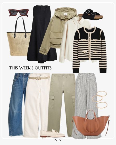 This week’s outfits: a preview of all I’ll be styling the fourth week in May. View the entire calendar on thesarahstories.com ✨

Linen dress, cargo jacket, lady jacket, barrel jeans, white denim, cargo pants, striped linen pant, tote bag, loafers, Birkenstocks 



#LTKStyleTip