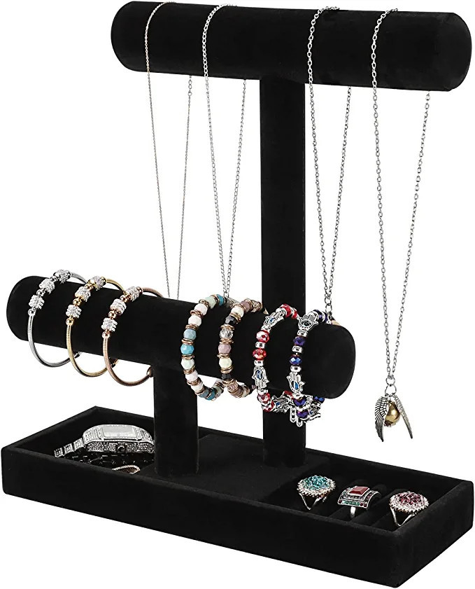 ByKen Multi-Functional Necklace Holder,Bracelet Holder,Jewelry Organizer Stand with Earrings Ring... | Amazon (US)
