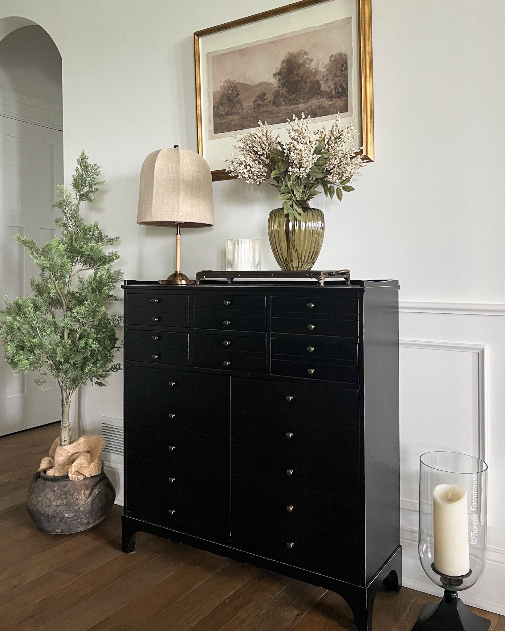 This Walmart vase and artwork are so pretty together for fall/  The vase is a decent size and only $16! The candle holder and tray are also from Walmart. 

 #LTKSeasonal #LTKHome #LTKFindsUnder100