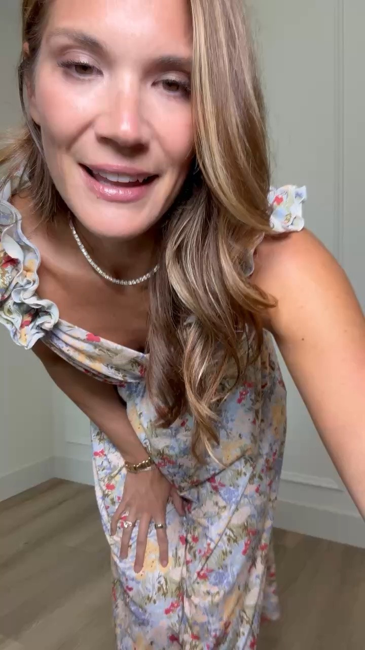 This floral midi dress has so many pretty details. The soft watercolor print, ruffle straps, and flattering gathered waist make it feel extra special without sacrificing comfort. It’s lightweight, lined, and one of those dresses you can wear to weddings, baby showers, brunch, or vacation dinners all season long.

Size M

Floral midi dress, wedding guest dress, baby shower dress, summer dress, feminine style, ruffle strap dress, vacation outfit, brunch outfit, lightweight dress, special occasion outfit, tall girl style, StangandCo

#LTKWedding #LTKTall #LTKootd