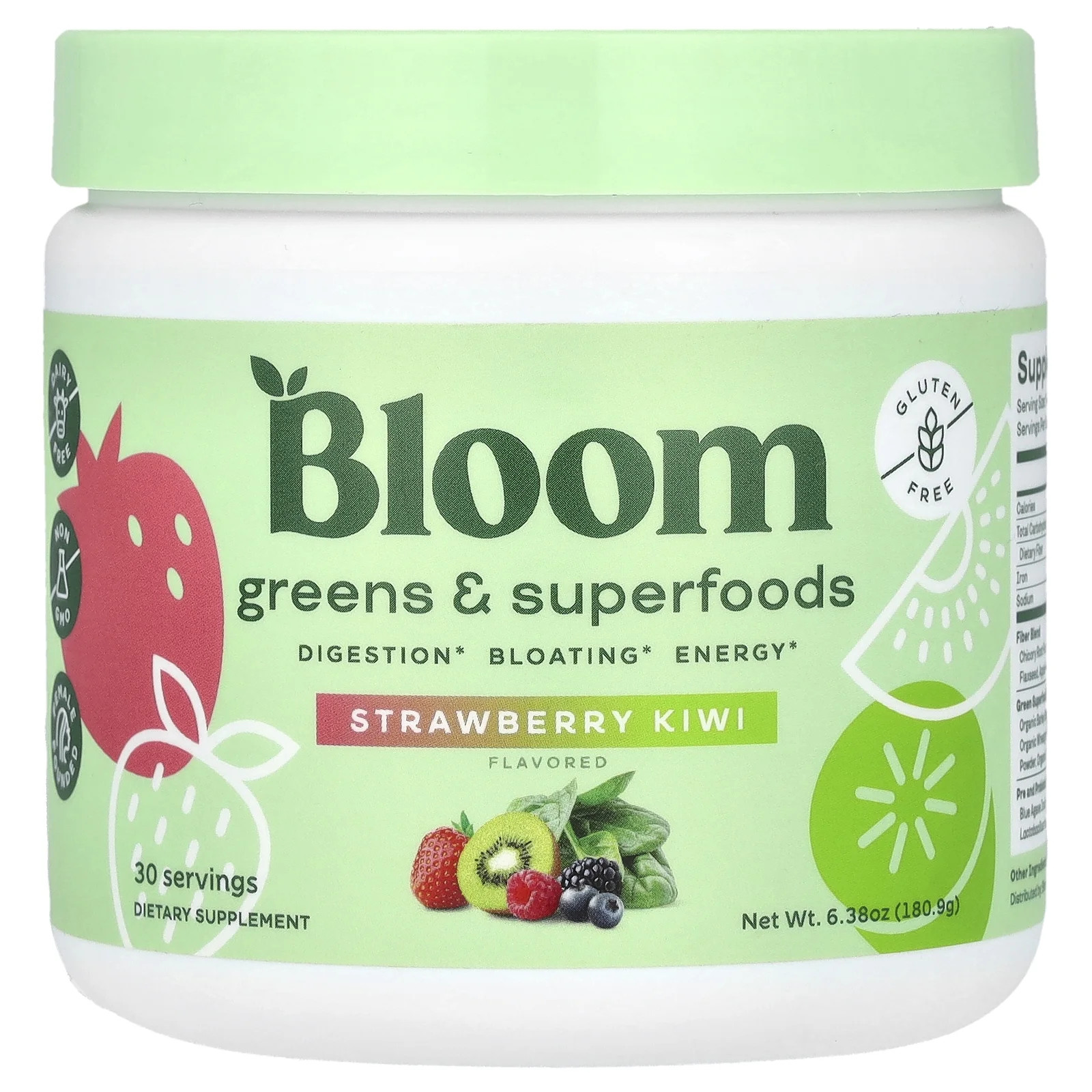 Bloom Nutrition Greens & Superfoods Powder, Strawberry Kiwi, 30 Servings | Walmart (US)