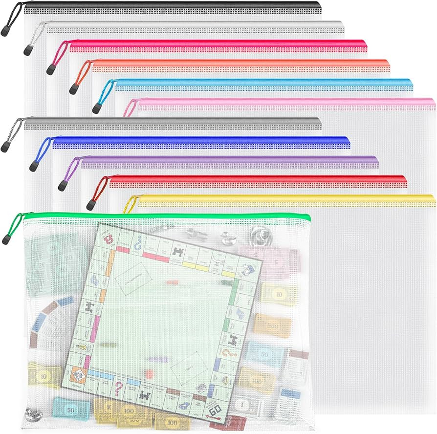 Umriox Zipper Pouch, 16.9x12.4 in (12 Colors, 12 Packs), Extra Large Zipper Bags, Waterproof Bags... | Amazon (US)