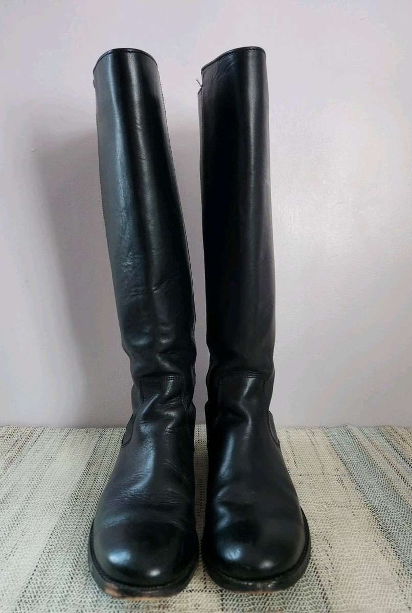 FRYE Women's Melissa Stud Back-Zip Black Leather Tall Riding Boots Size 7.5 B | eBay US