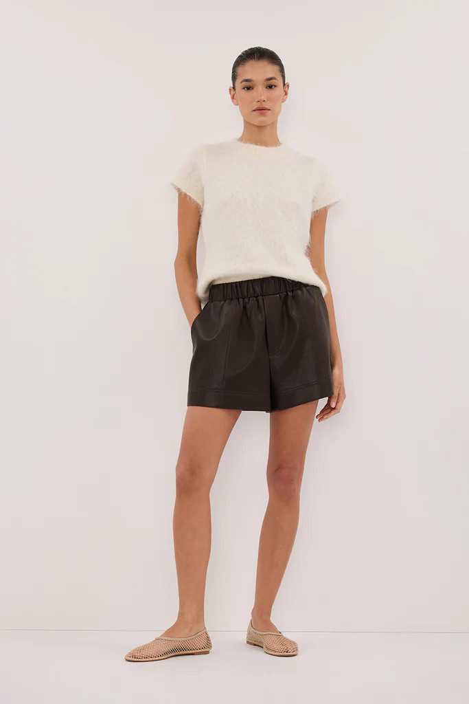 MONTY CHOC FAUX LEATHER SHORT | DISSH