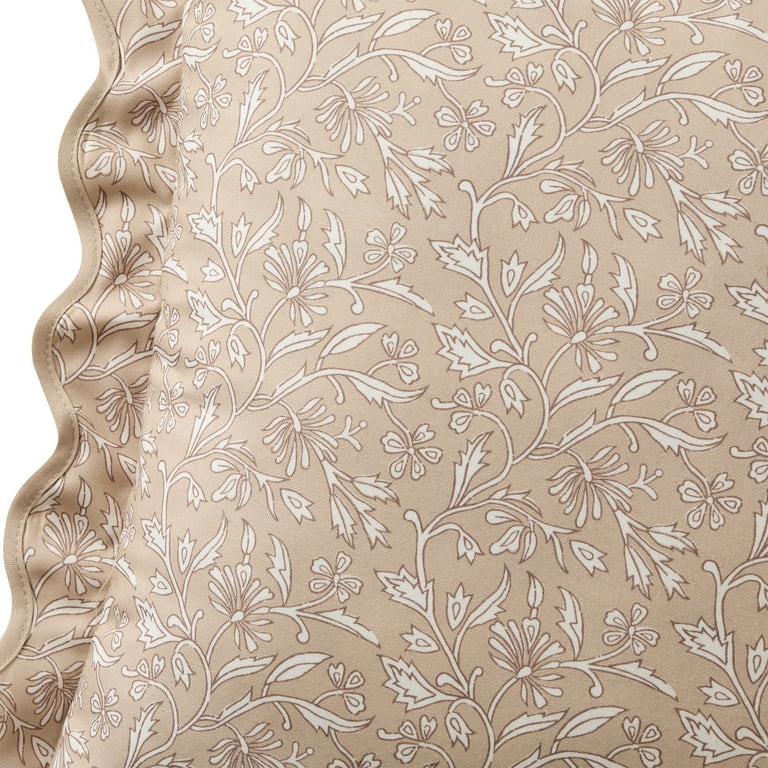 My Texas House Tan Floral Scallop 18" x 18" Outdoor Pillow | Walmart (US)