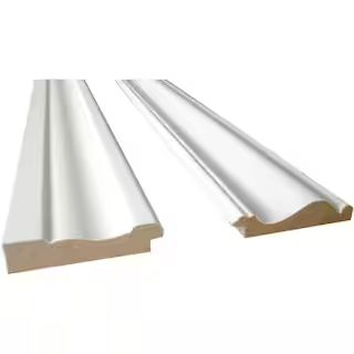 Cape Cod 8 ft. White MDF Base Moulding and Chair Rail Trim Kit (2-Piece) 8203040 | The Home Depot