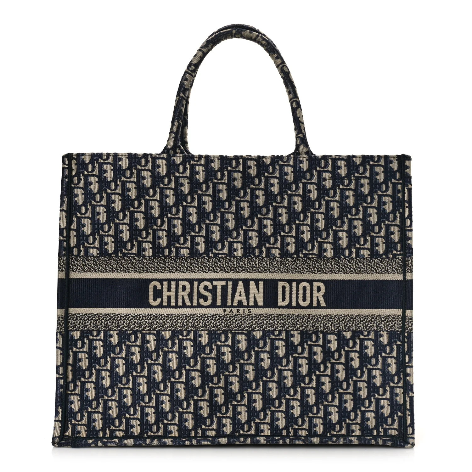 Oblique Large Book Tote Blue Multicolor | FASHIONPHILE (US)