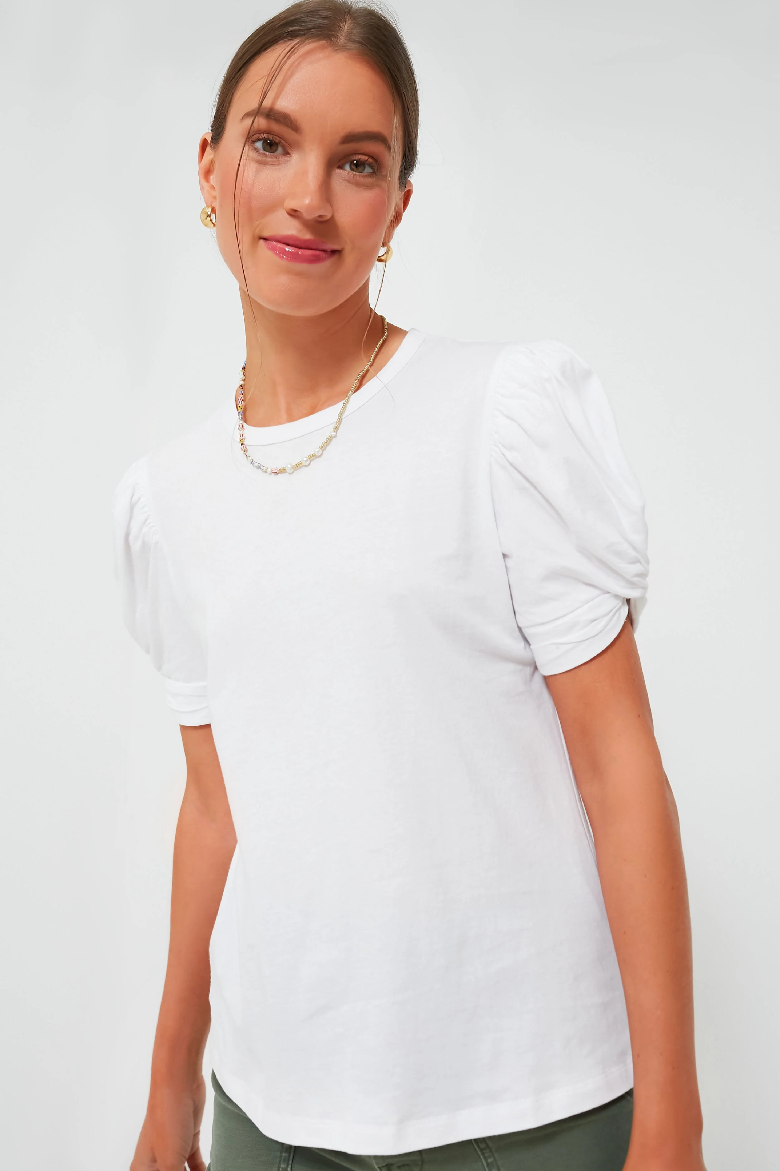 White Vesty Puff Short Sleeve Crewneck | Tuckernuck (US)