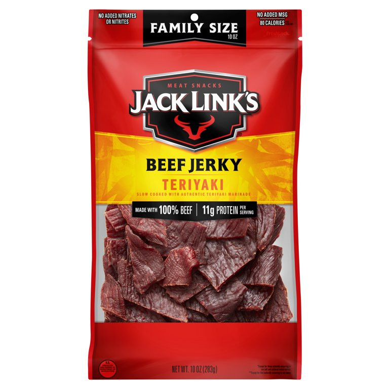 Jack Link’s Beef Jerky, Teriyaki, 100% Beef, 11g of Protein per Serving, 10 oz Bag | Walmart (US)