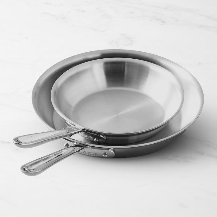 All-Clad d5 Stainless-Steel Deep Skillet Set, 8 1/2-Inch & 10 1/2-Inch | Williams-Sonoma