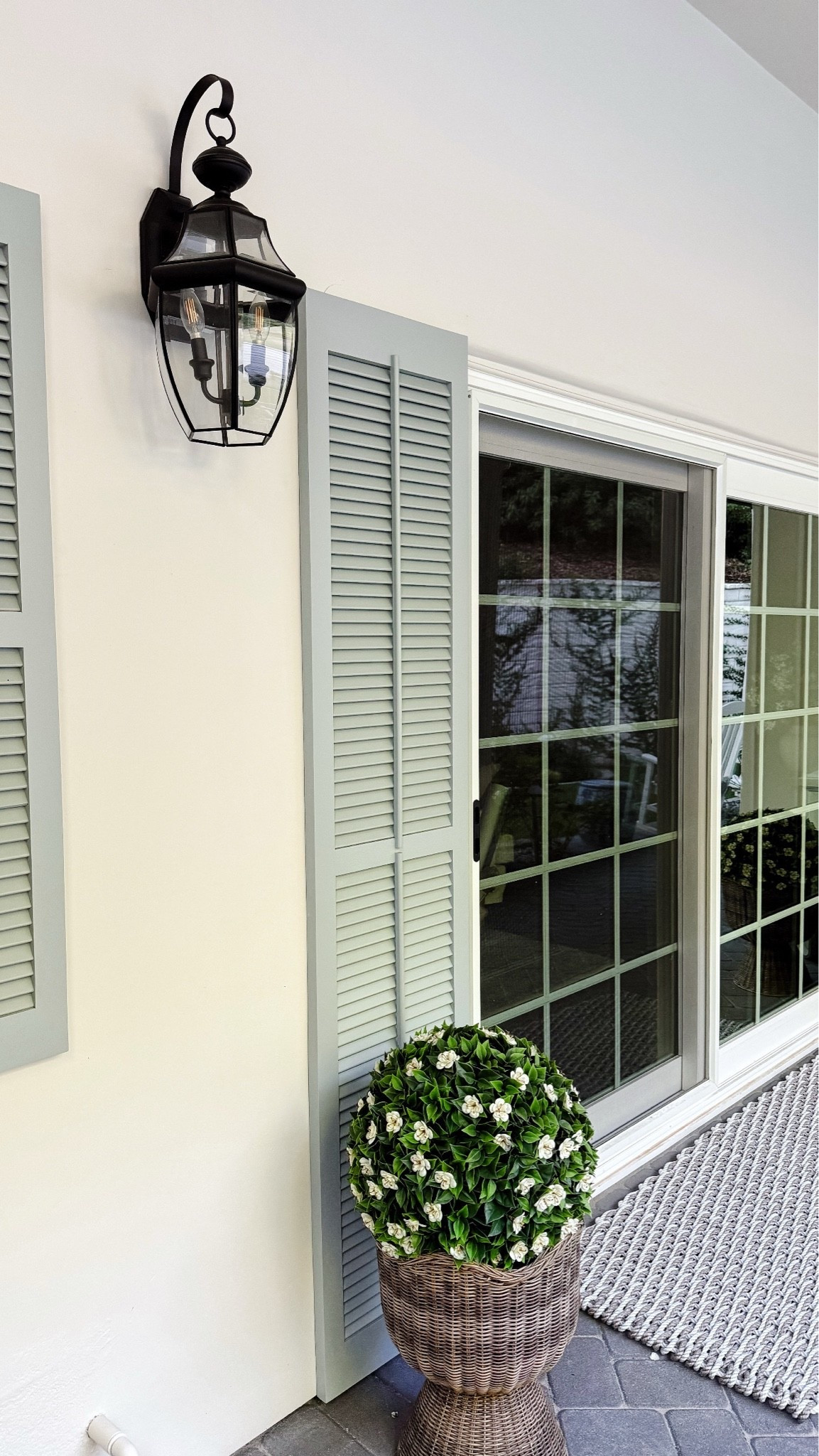 I switched all my exterior lights to this style, and the ones by the entry door are just a larger size of this light.
