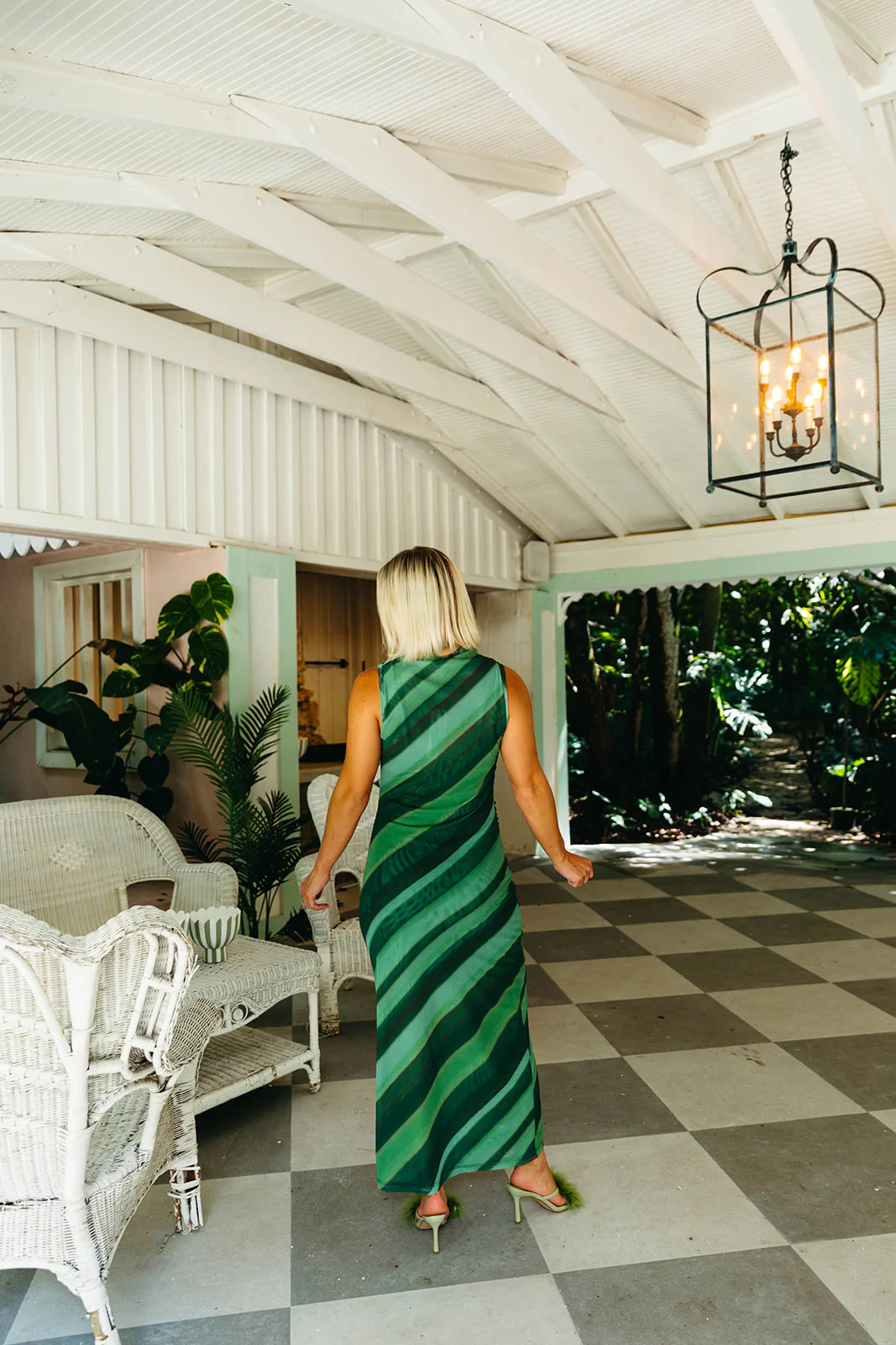 Forest Sleeveless Midi Mesh Dress - Forest Print | Triple Threads