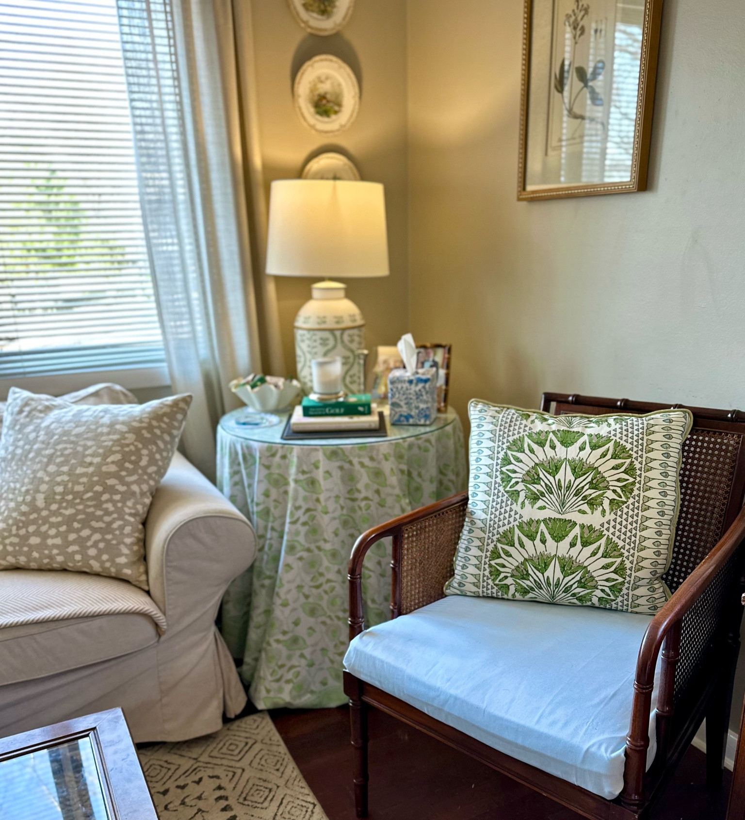 I’ve been slowly trying to accumulate art for our walls, and my mom brought the perfect solution with her the last time she visited! She gifted me some handpainted plates she received as a wedding gift and an invisible edge plate hanger that I decided would be a great way to add some color and interest to the corner of our living room! While plates may not be “art” they make a great affordable option that can make a big impact when hung in a group. This is the perfect solution to any one off plates you may see at antique stores or estate sales! 

I’ve linked what I used to hang the plates as well as some cute plate finds on my Amazon storefront: https://shorturl.at/wSU16 (https://shorturl.at/wSU16)

#prepinyourstep #southernstyle #southerntraditionalstyle #platewall #platewalldiy #platehangers #interiorinspo #southerntraditionalmaximalist #affordableart #affordableinteriorfinds #amazondecor #amazonfinds 