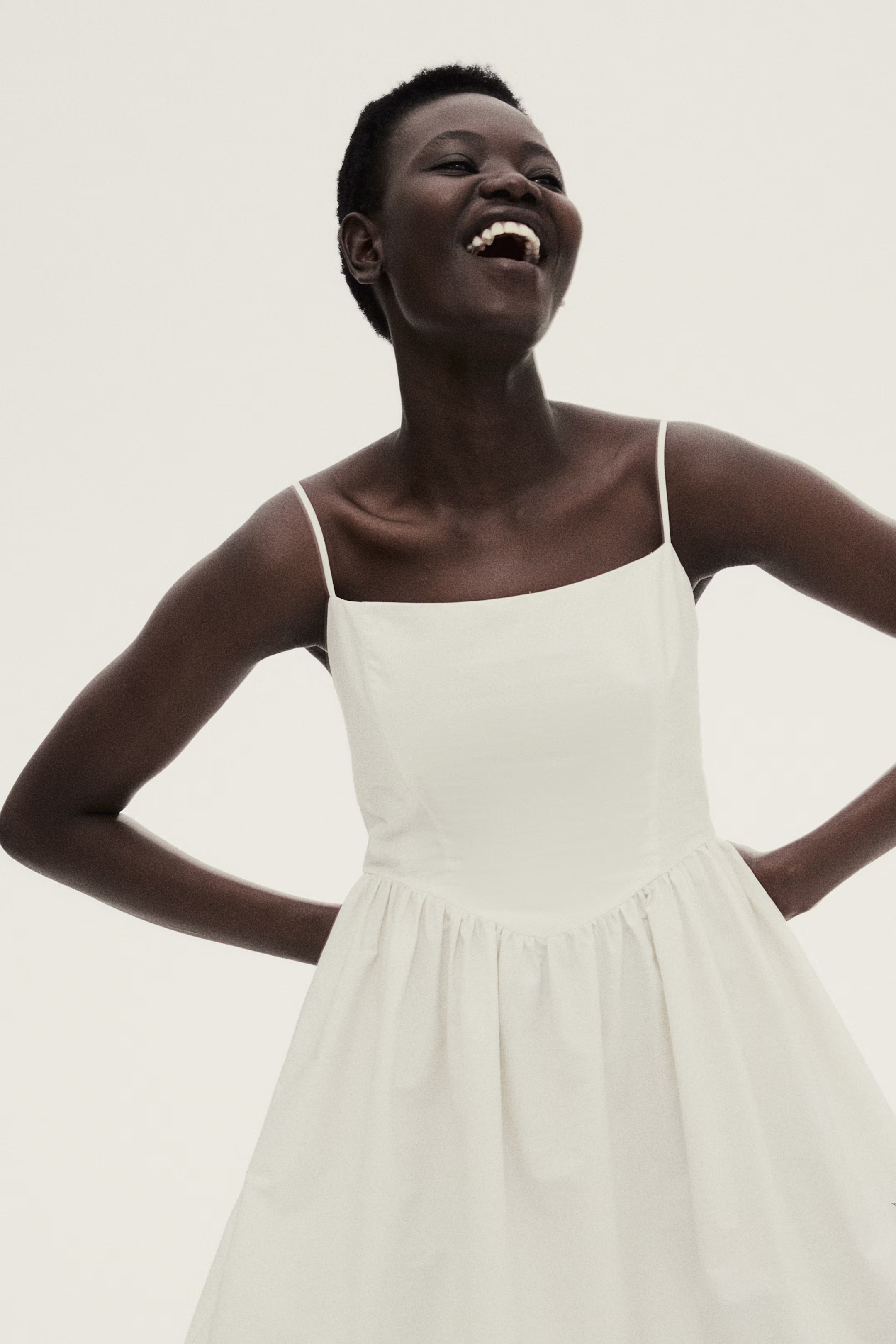 Printed Cotton Dress - White/palm trees - Ladies | H&M US | H&M (US + CA)