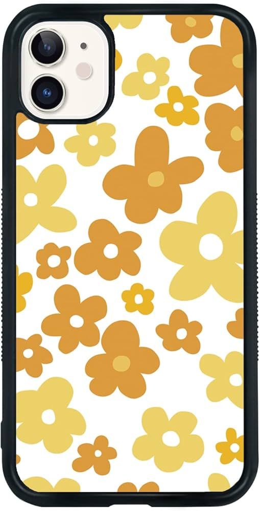Yellow Flower Phone Case Compatible with iPhone 11 6.1 Inch - Shockproof Protective TPU Aluminum ... | Amazon (US)