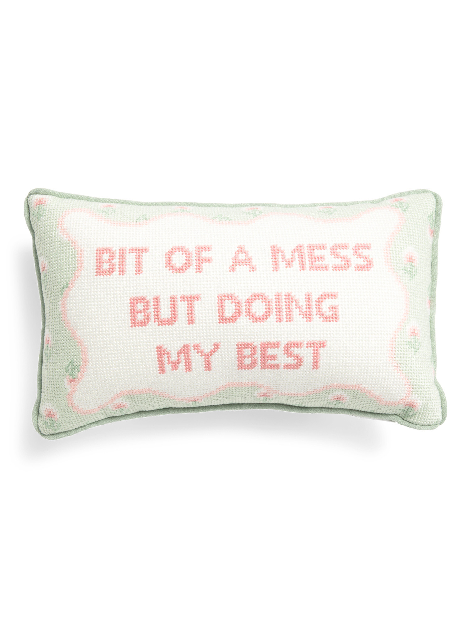 9x15 Bit Of A Mess Needlepoint Pillow | TJ Maxx