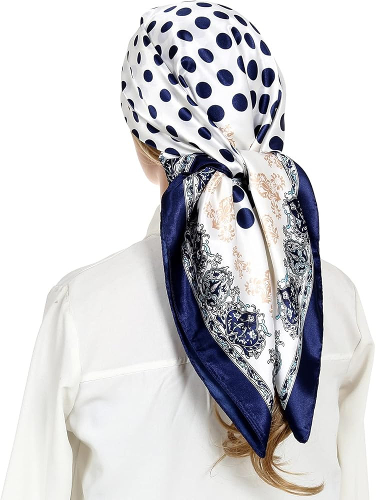 RIIQIICHY Head Scarf for Women Like Silk Satin Scarf for Hair Wrapping at Night Bandana Square Sc... | Amazon (US)