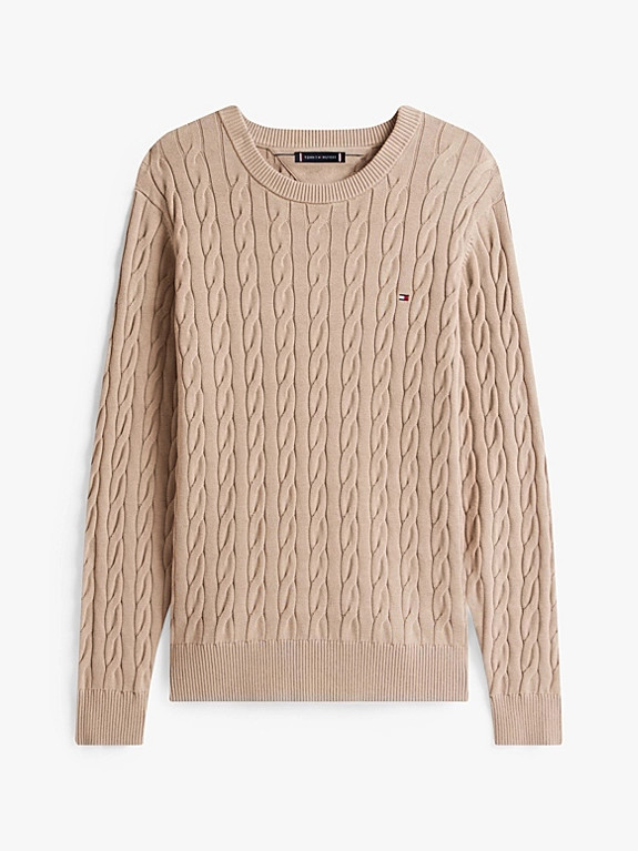 Rundhals-Pullover mit Zopfstrick | Tommy Hilfiger (DE)