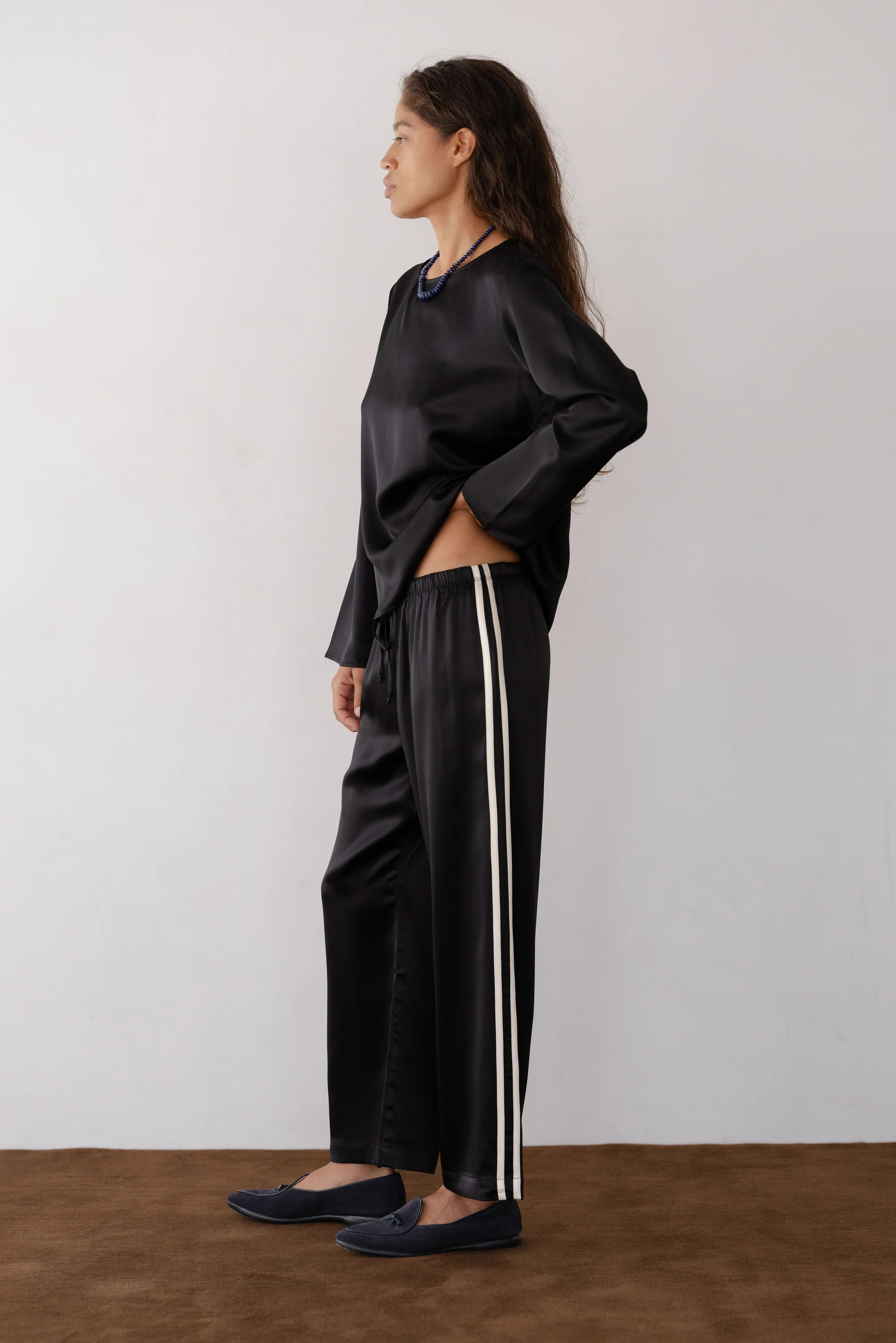 The Silk Stripe Crop Pant | DONNI.