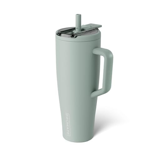 BrüMate Era Flip 40oz Tumbler with 100% Leakproof Covered Straw Lid | Hygienic Covered Straw | Insulated Stainless Steel Water Bottle with Handle | Cup Holder Friendly | BPA-Free (Sage) | Amazon (US)