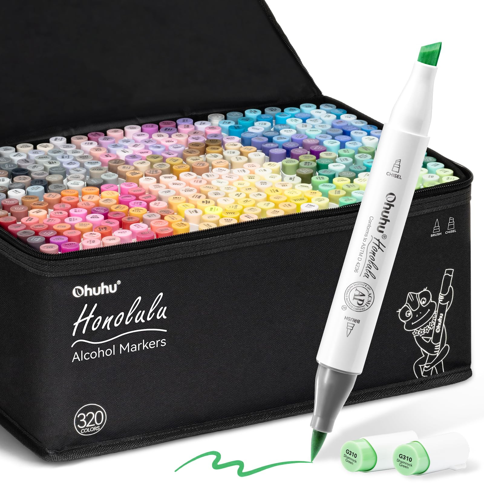 Ohuhu Alcohol Markers Brush Tip - 320-color Double Tipped Art Sketch Marker Set for Artists Adult... | Amazon (US)