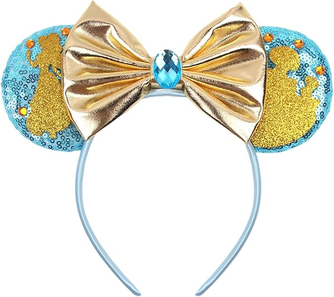 MADO Princess Aladdin Mouse Ears Headband for Adults, Women, Girls and Kids - Blue Jasmine-Inspir... | Amazon (US)