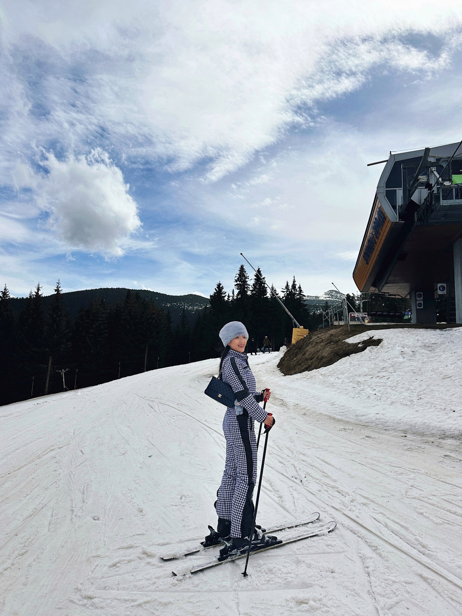 🔍 Ski suit, ski trip, ski outfit, winter style, winter outfit, onesie, houndstooth, Chanel bag, Chanel style 

#LTKluxury #LTKeurope