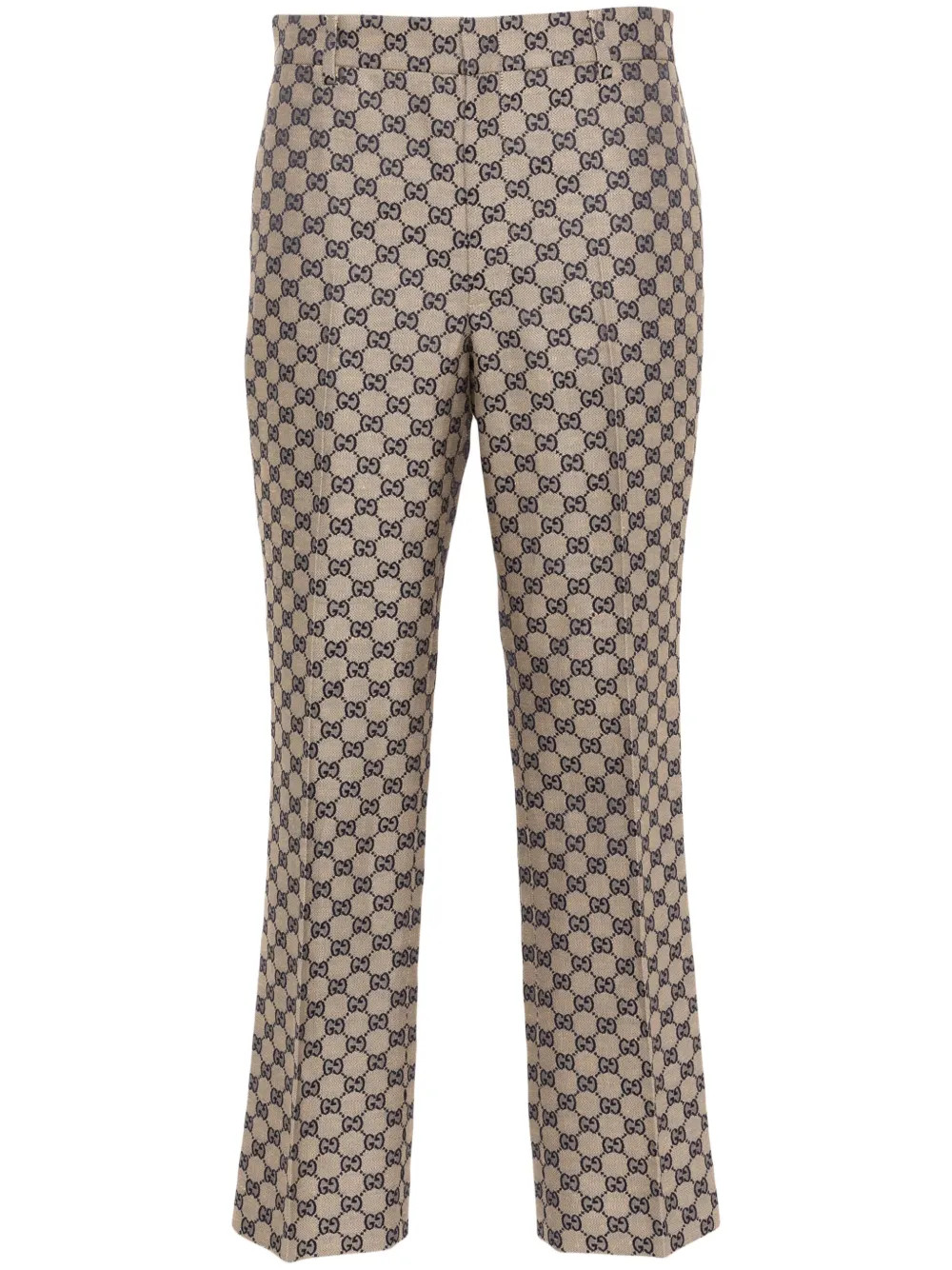 GG-embroidered canvas tailored trousers | Farfetch Global