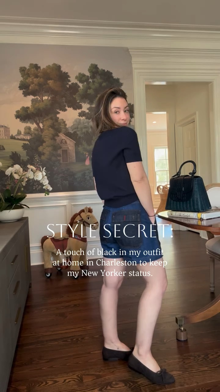 Are you team “NYC black outfits” or “Charleston colors”? LMK👇🏼. 

$80 cashmere polo shirt Quince and $100 flattering shorts Anthropologie.

Having moved to Charleston eight years ago (alone, on a whim, and I’ll tell you exactly WHY in a series soon…) my closet has certainly shifted, but the epicenter has not evolved past what I am and have always been: 

an urban creature who loves polished, comfortable style. 

Sneaking a bit of black—especially paired with navy!!—into any outfit makes me feel true to me. 

Save this for your own “what should I wear?” inspiration. And Follow for more uptown styling ideas. 🤍

#LTKgrwm #LTKootd #LTKmomlife