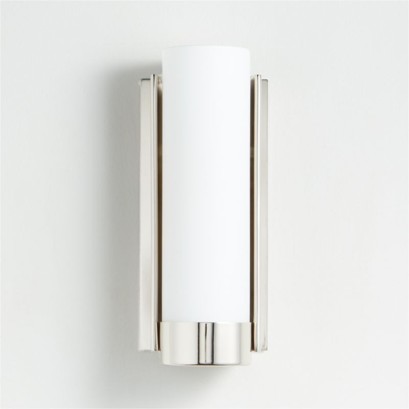 Dane Nickel Wall Sconce Light + Reviews | Crate & Barrel | Crate & Barrel