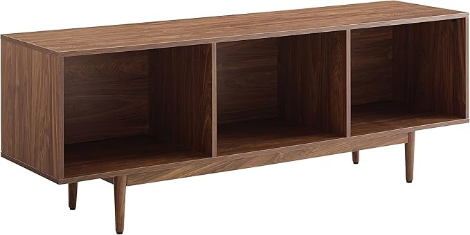 Crosley Furniture Liam Mid-Century Record Storage Console Cabinet, Large, Walnut | Amazon (US)