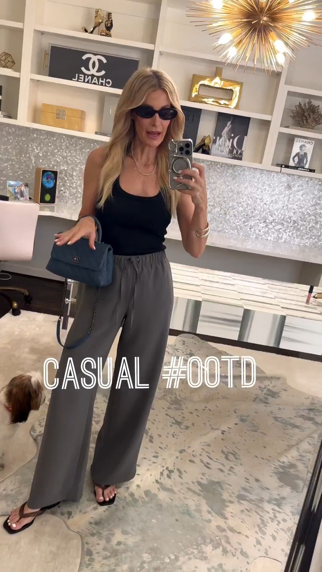 Casual outfit of the day! 🖤 I’m obsessed with these viral Aritzia Lodge Pants—they’re seriously that good. I own them in three colors and wear them on repeat! They have an elastic waistband, pockets, are wrinkle-resistant, and are incredibly comfortable. They’re perfect for traveling, running errands, grabbing lunch, or honestly just about anything when you want to be comfortable and look effortlessly chic. Everything runs true to size! I’m wearing an XS in the pants and an XS in this super chic black halter tank 

 

#LTKgrwm #LTKootd #LTKOver40