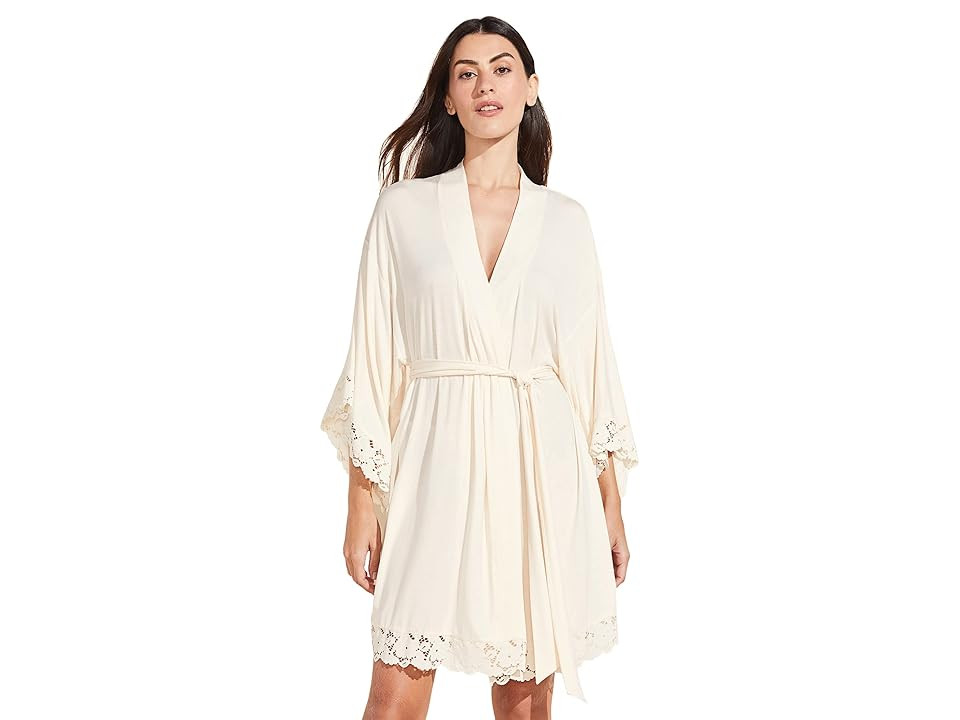 Eberjey Naya - The Mademoiselle Kimono Robe (Ivory) Women's Pajama | Zappos