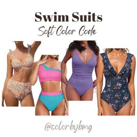 Swim Suits for your Soft Color Code

Soft Summer or Soft Autumn

Suit Colors
1. Orange Floral
2. Pink - Blue 13
3. Purple
4. Denim Blush Floral


#LTKfindsunder50 #LTKstyletip #LTKSeasonal